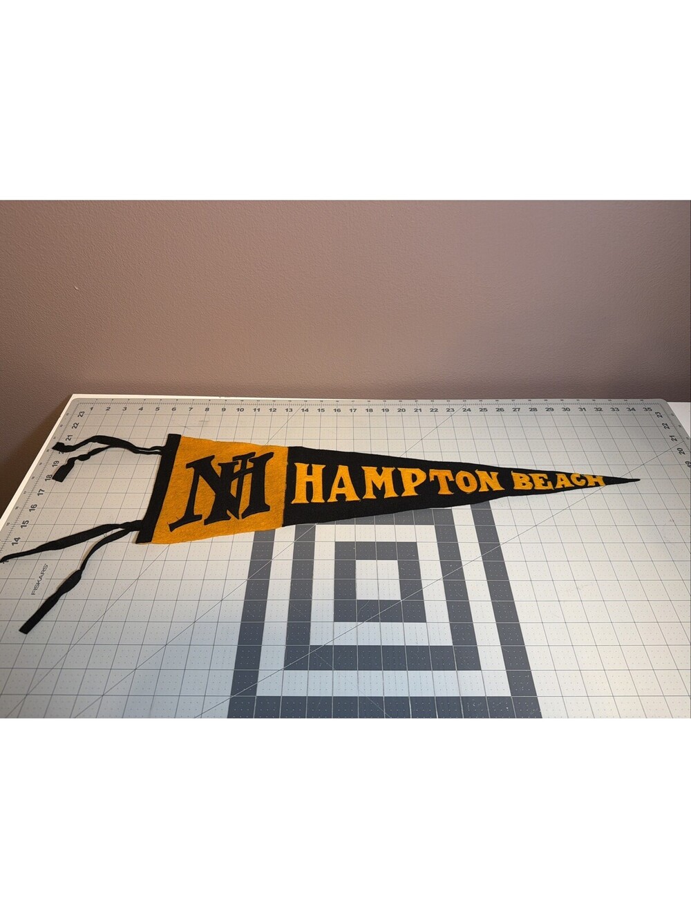 Vintage Hampton Beach New Hampshire Felt 27” Pennant Banner